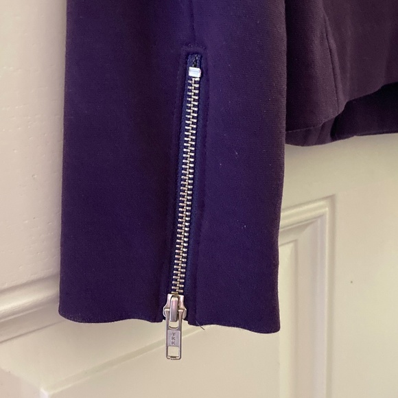 M by Marc Bouwer Ponte Knit Motorcycle Jacket/Zippers/Pockets/Plum/Size M/NWT!!! - Picture 3 of 5